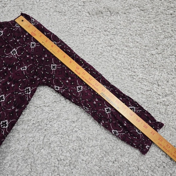 Roller Rabbit Top Womens Small Purple Floral Long Sleeve Peasant Bloomcore‎ - Picture 11 of 12
